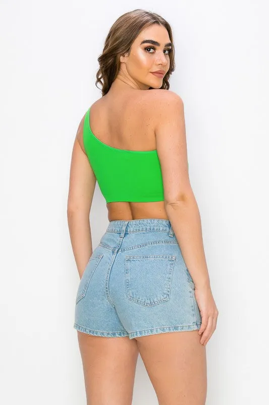 Alex One Sleeve Crop Top