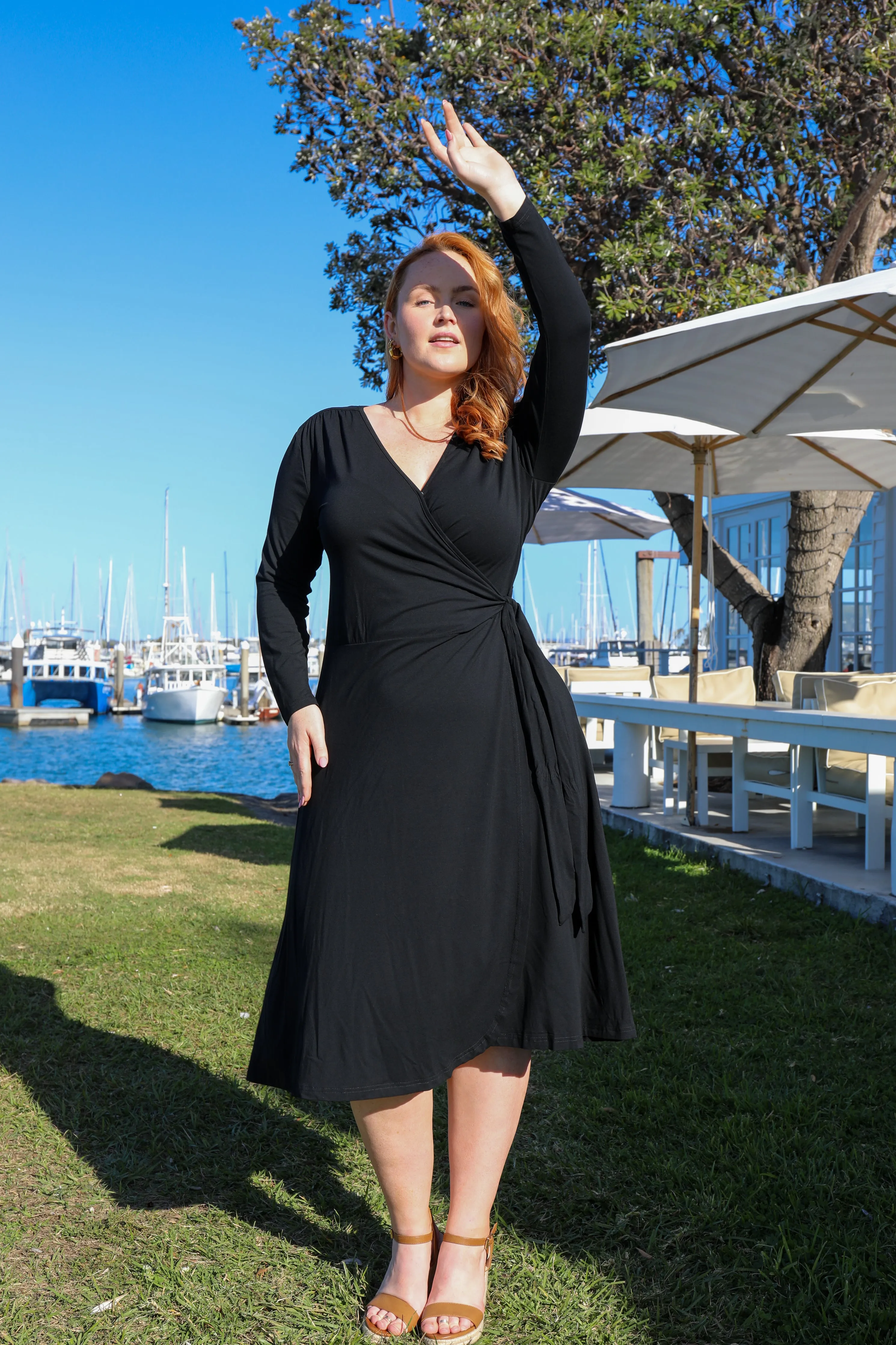 Bamboo Wrap Dress | Black | FINAL SALE