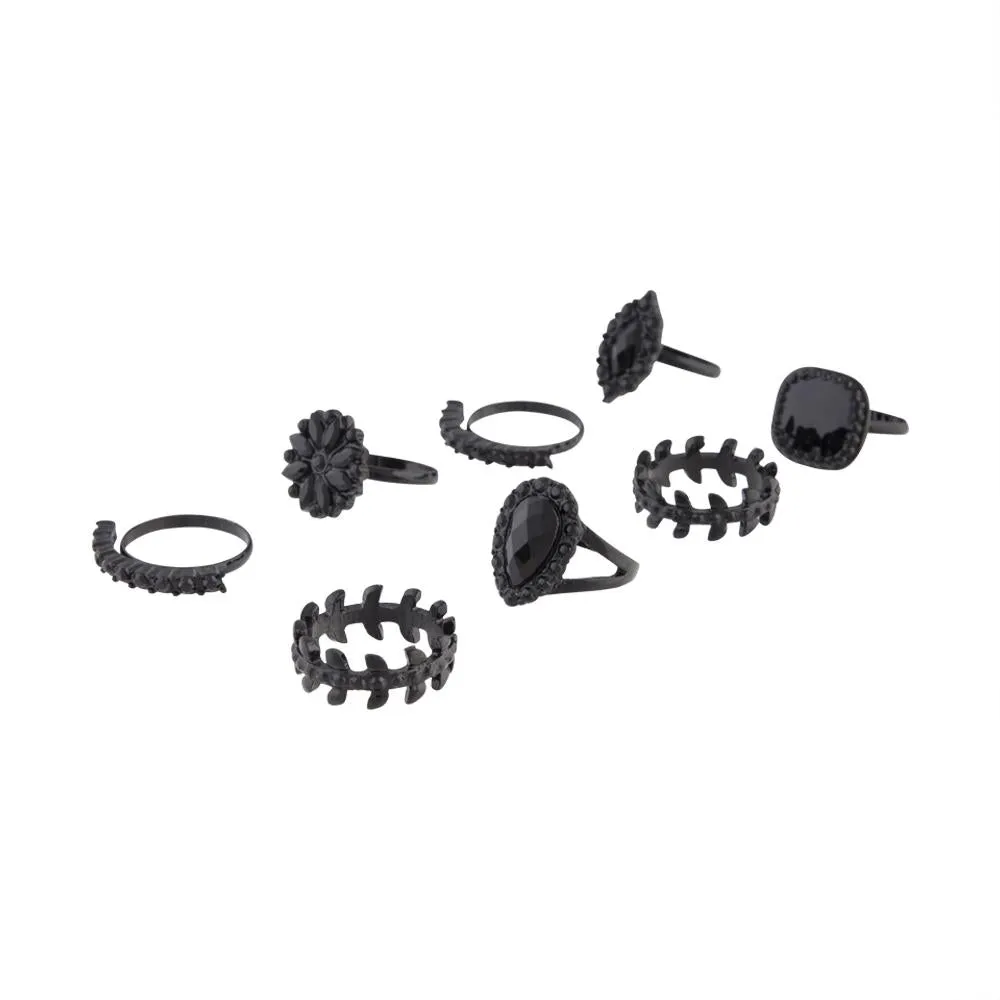 Black Coated Metal Gatsby Bling Ring Pack