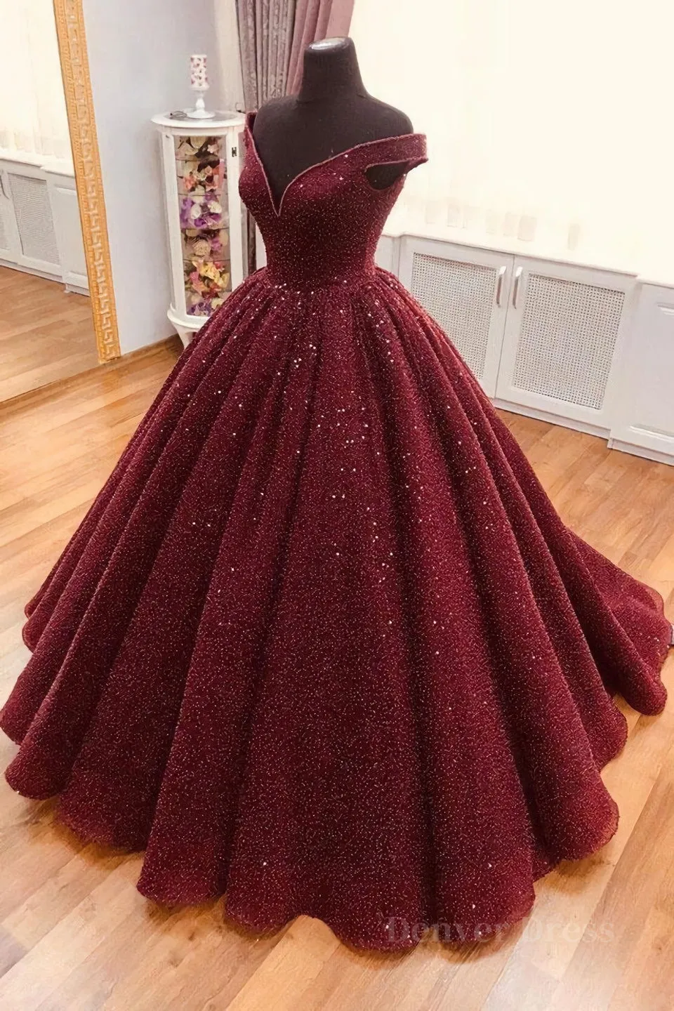 Burgundy tulle sequin long prom dress burgundy long evening dress