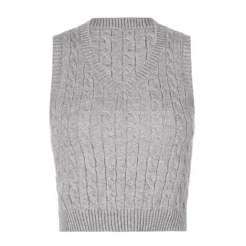 Cable-knit V-Neck Sweater Vest