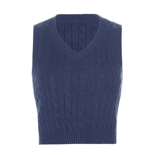 Cable-knit V-Neck Sweater Vest