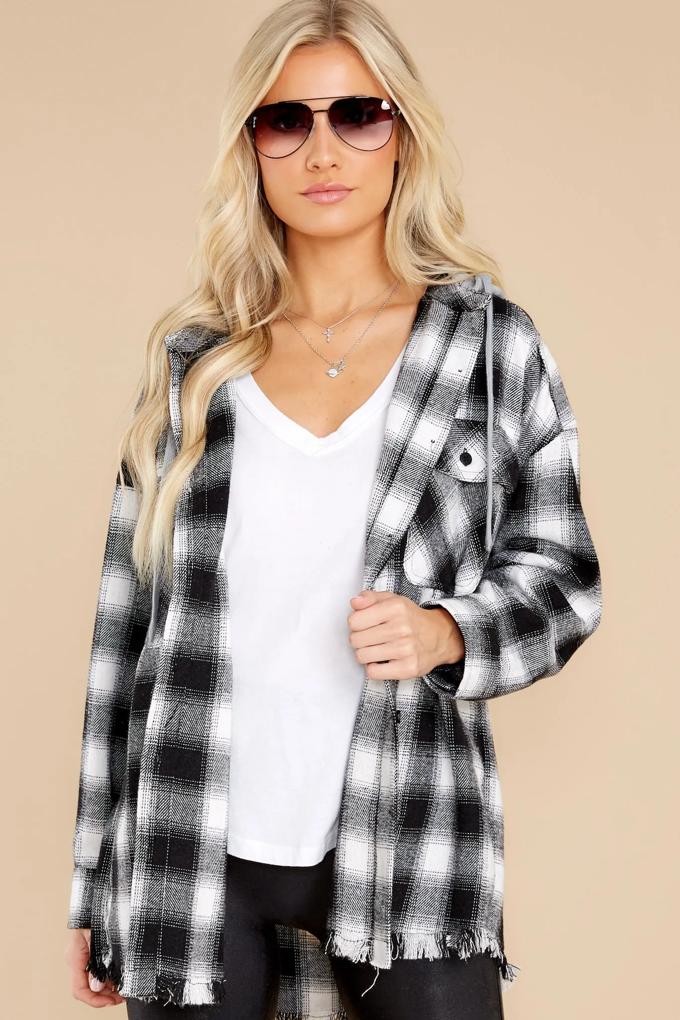 Campfire Evenings Black Multi Plaid Jacket