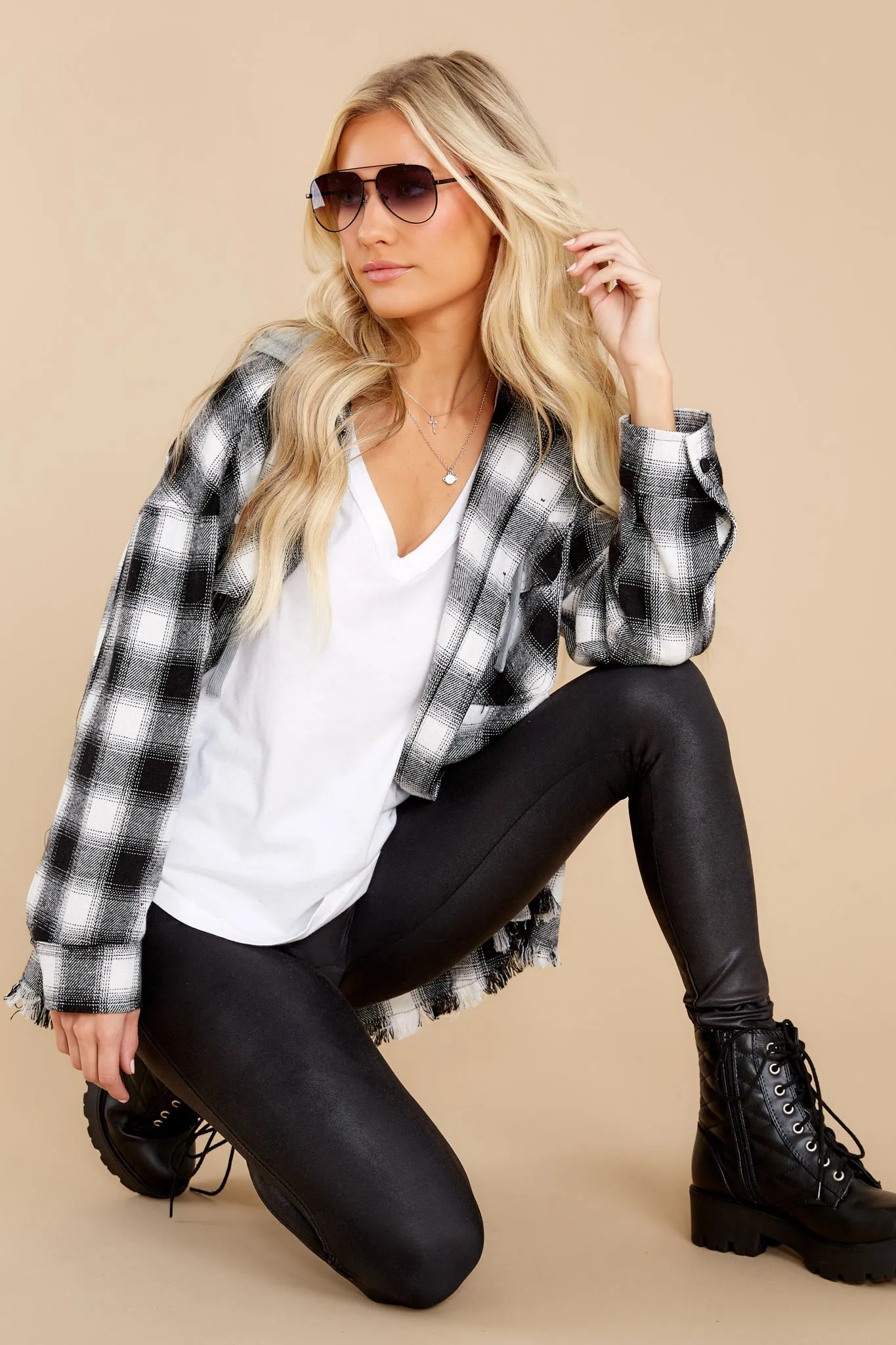 Campfire Evenings Black Multi Plaid Jacket