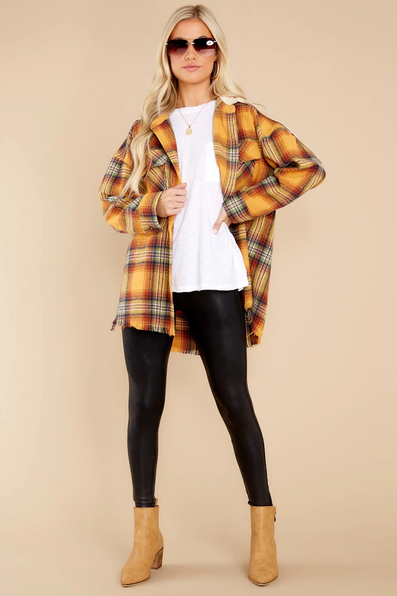 Campfire Evenings Mustard Multi Plaid Jacket