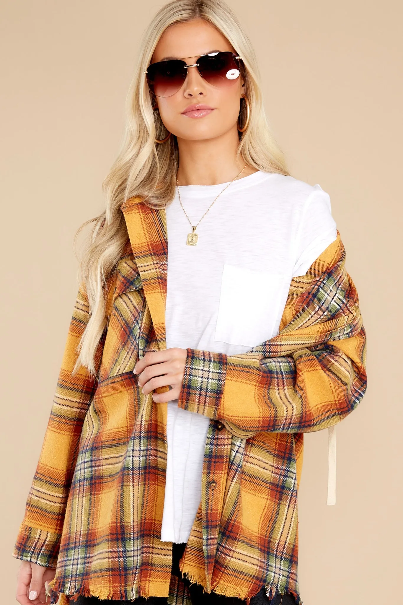 Campfire Evenings Mustard Multi Plaid Jacket