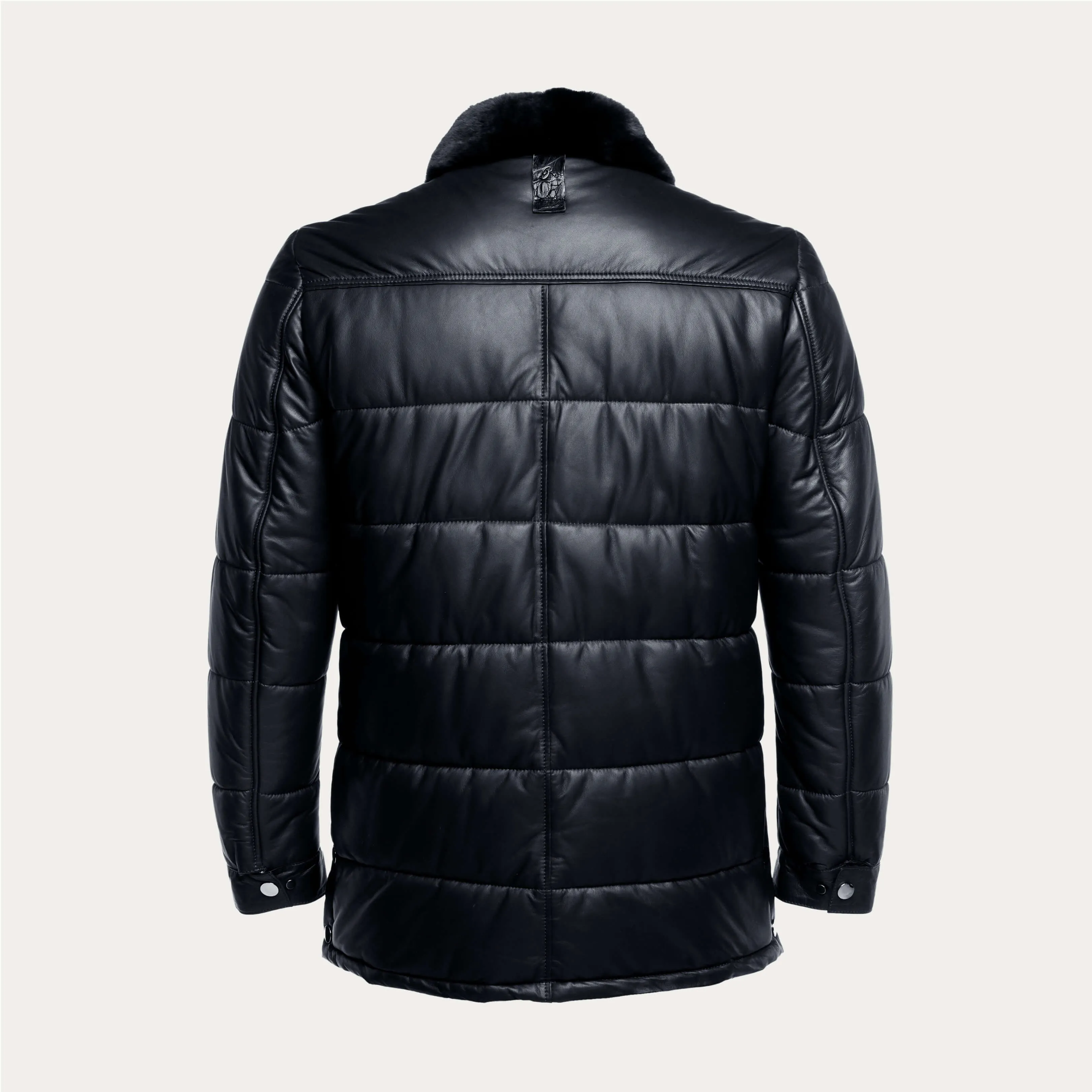 Crocodile Leather & Napa Leather Puffer Coat