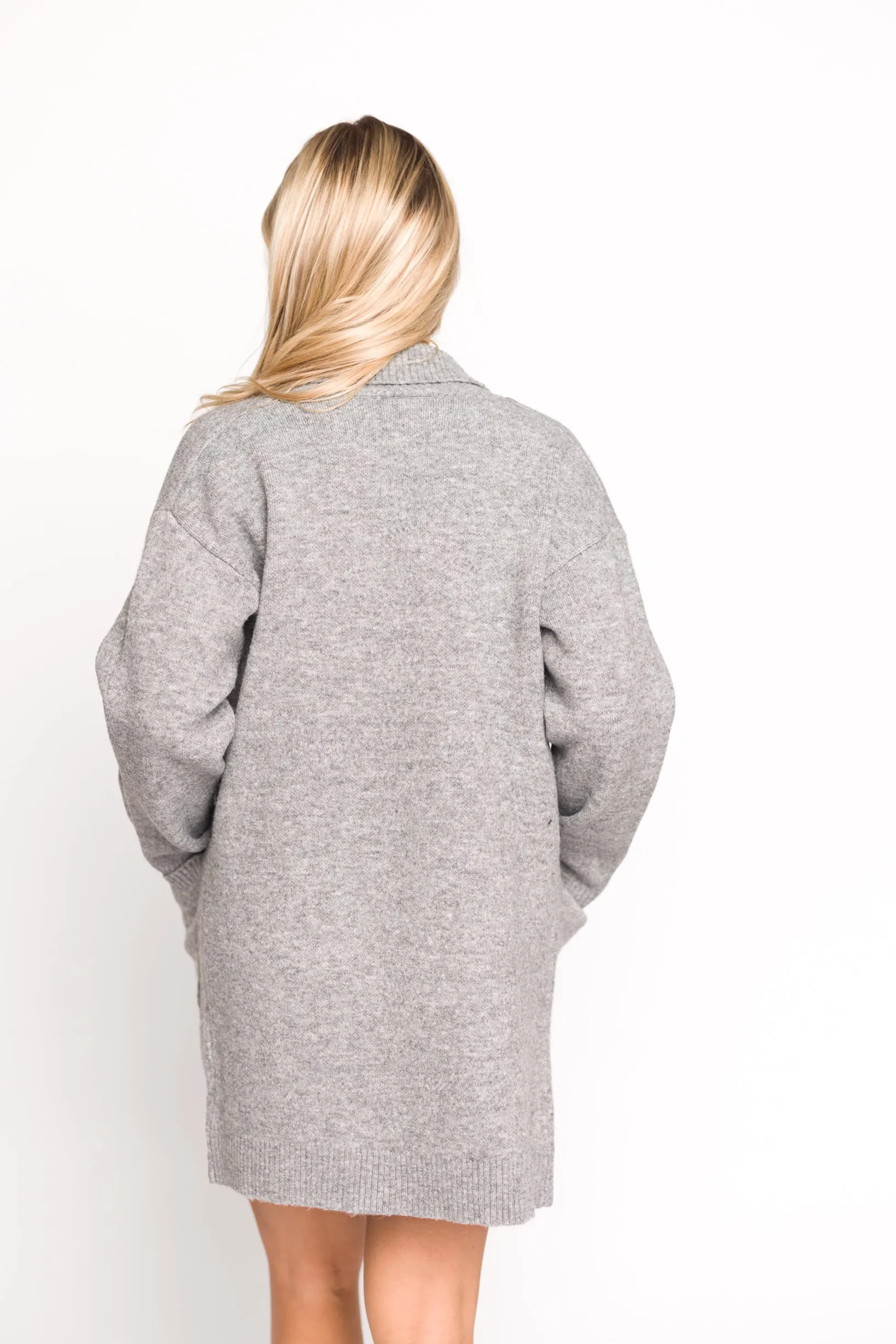 Emilia Oversize Cardi-Jacket in Heather Grey