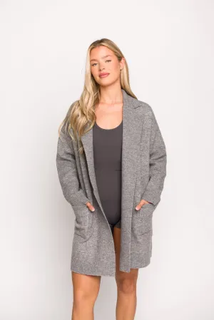 Emilia Oversize Cardi-Jacket in Heather Grey