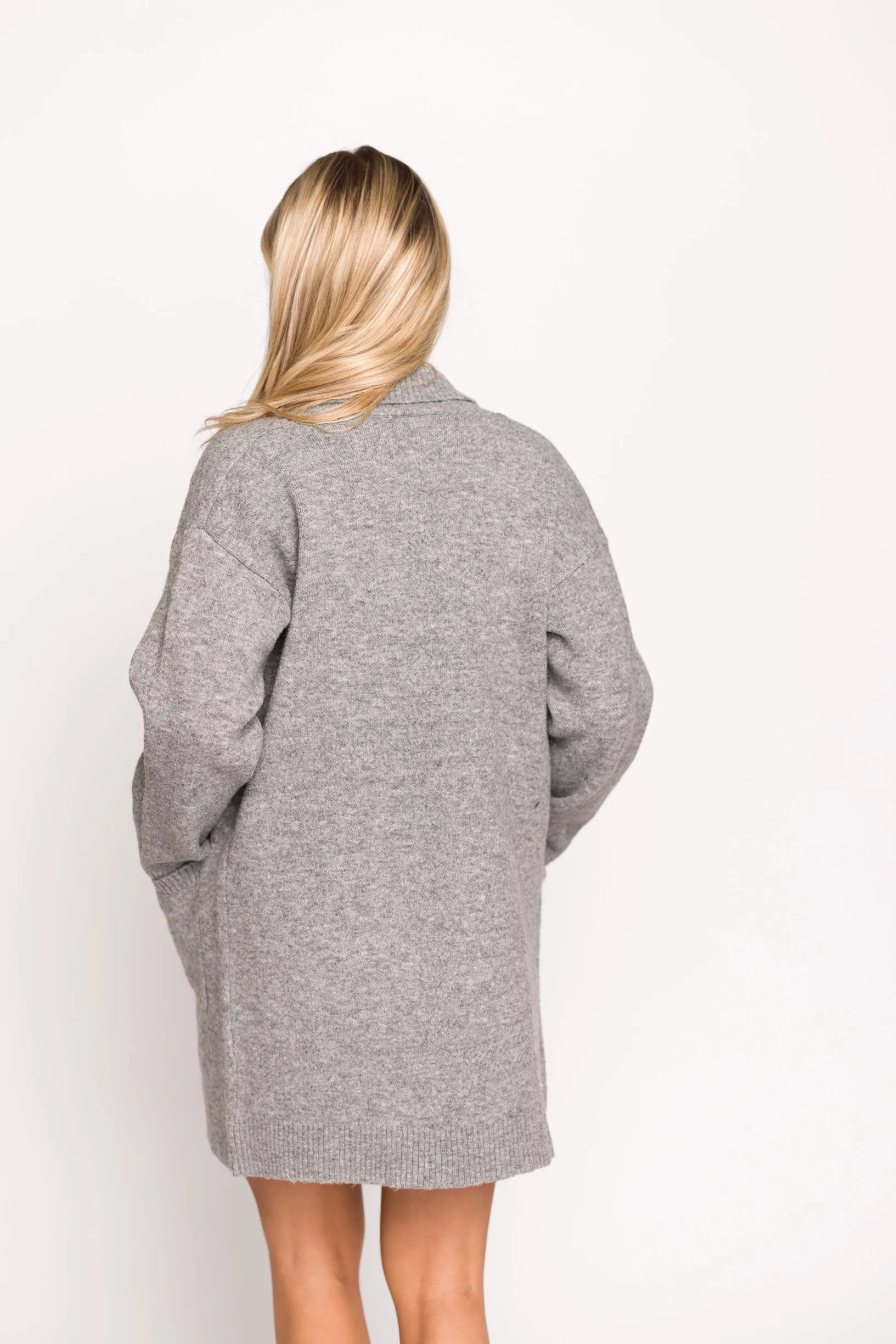 Emilia Oversize Cardi-Jacket in Heather Grey