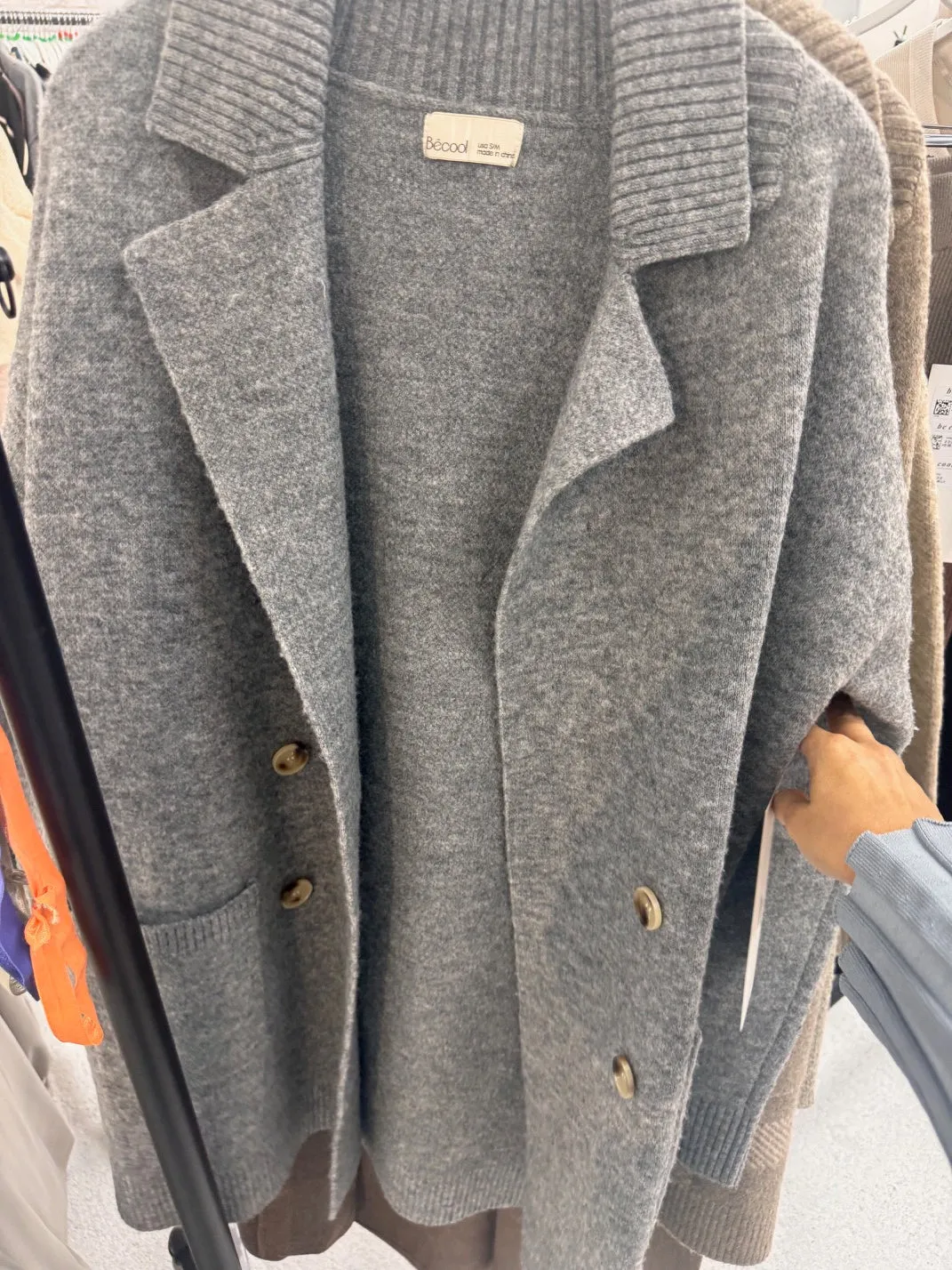 Emilia Oversize Cardi-Jacket in Heather Grey