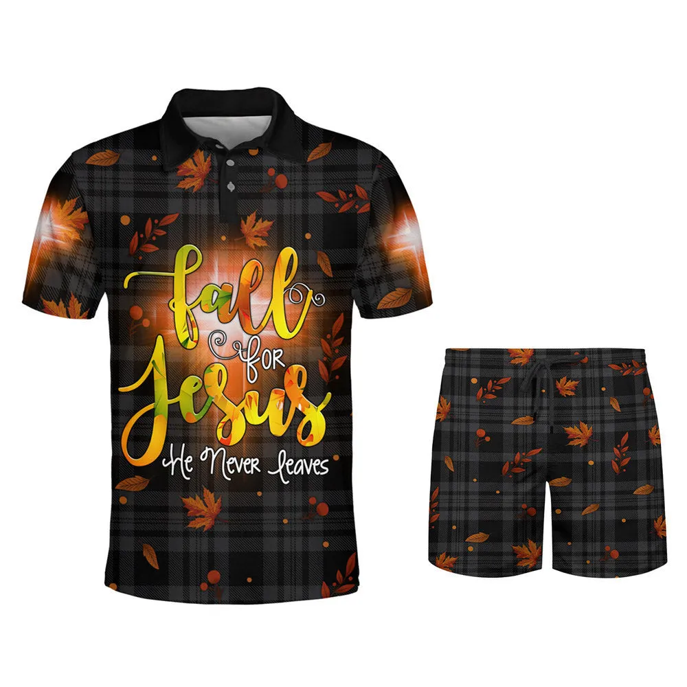 Fall For Jesus He Never Leaves Polo Shirt - Christian Shirts & Shorts