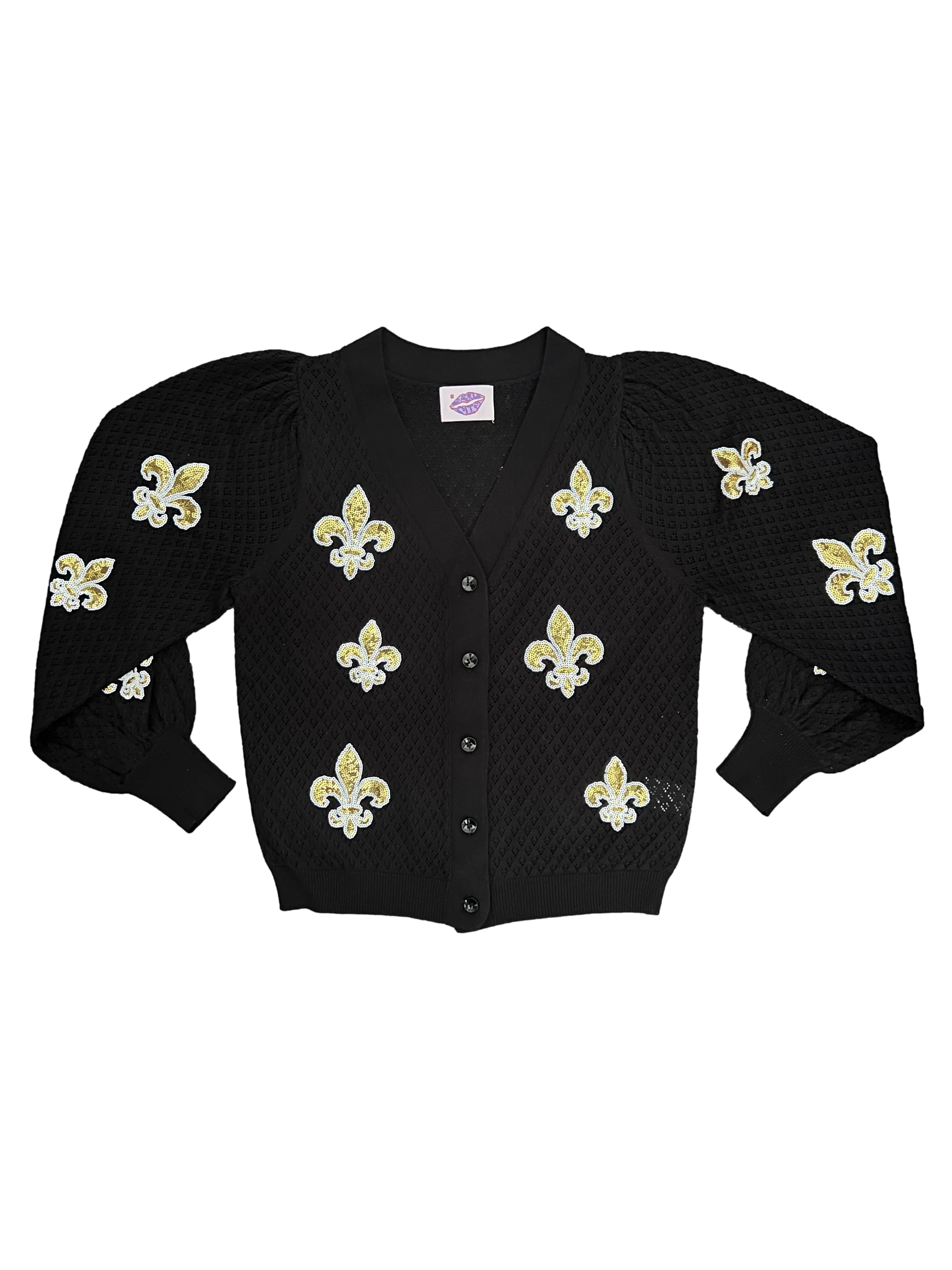 Fleur De Lis Puff Cardigan