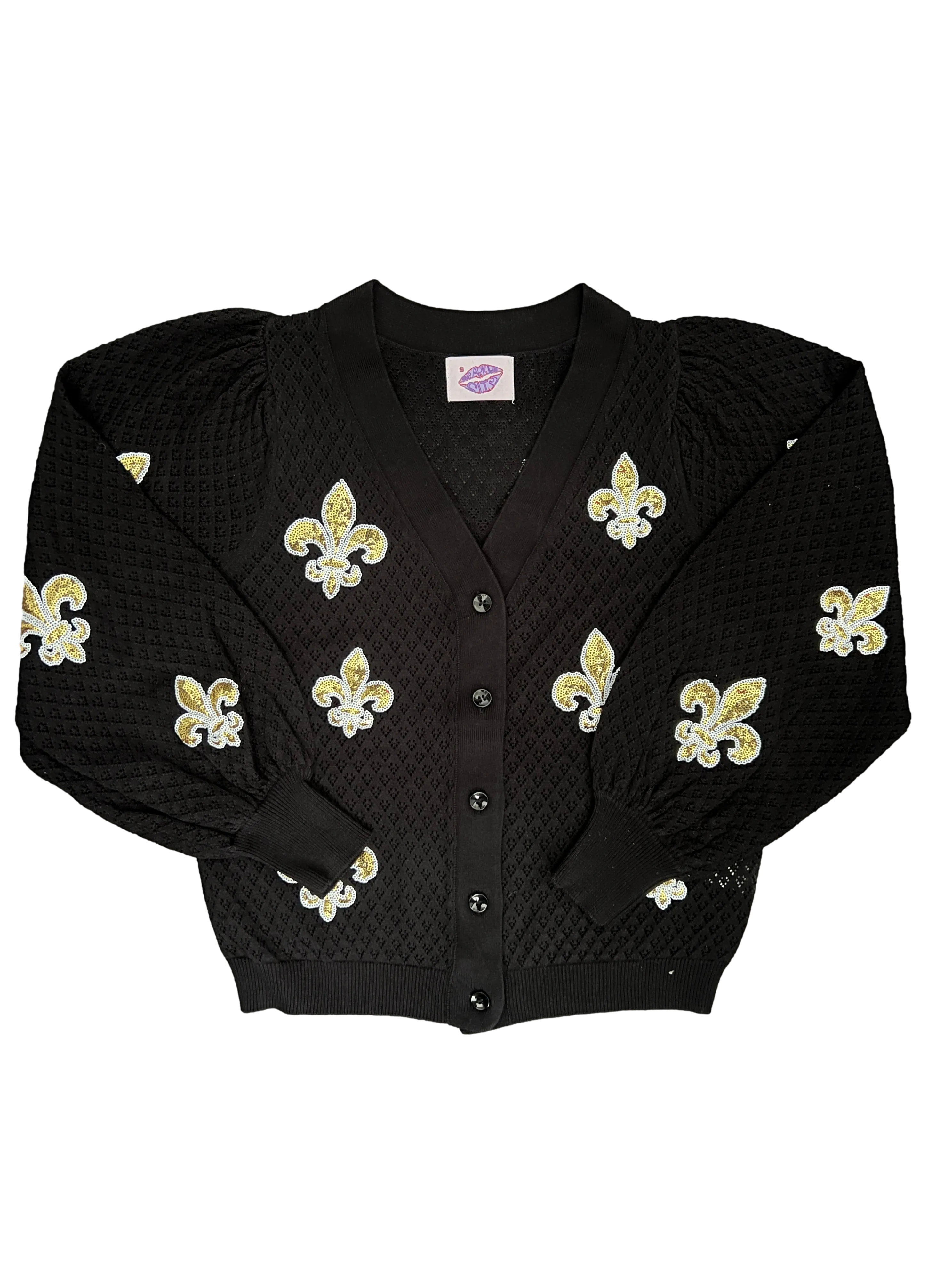 Fleur De Lis Puff Cardigan