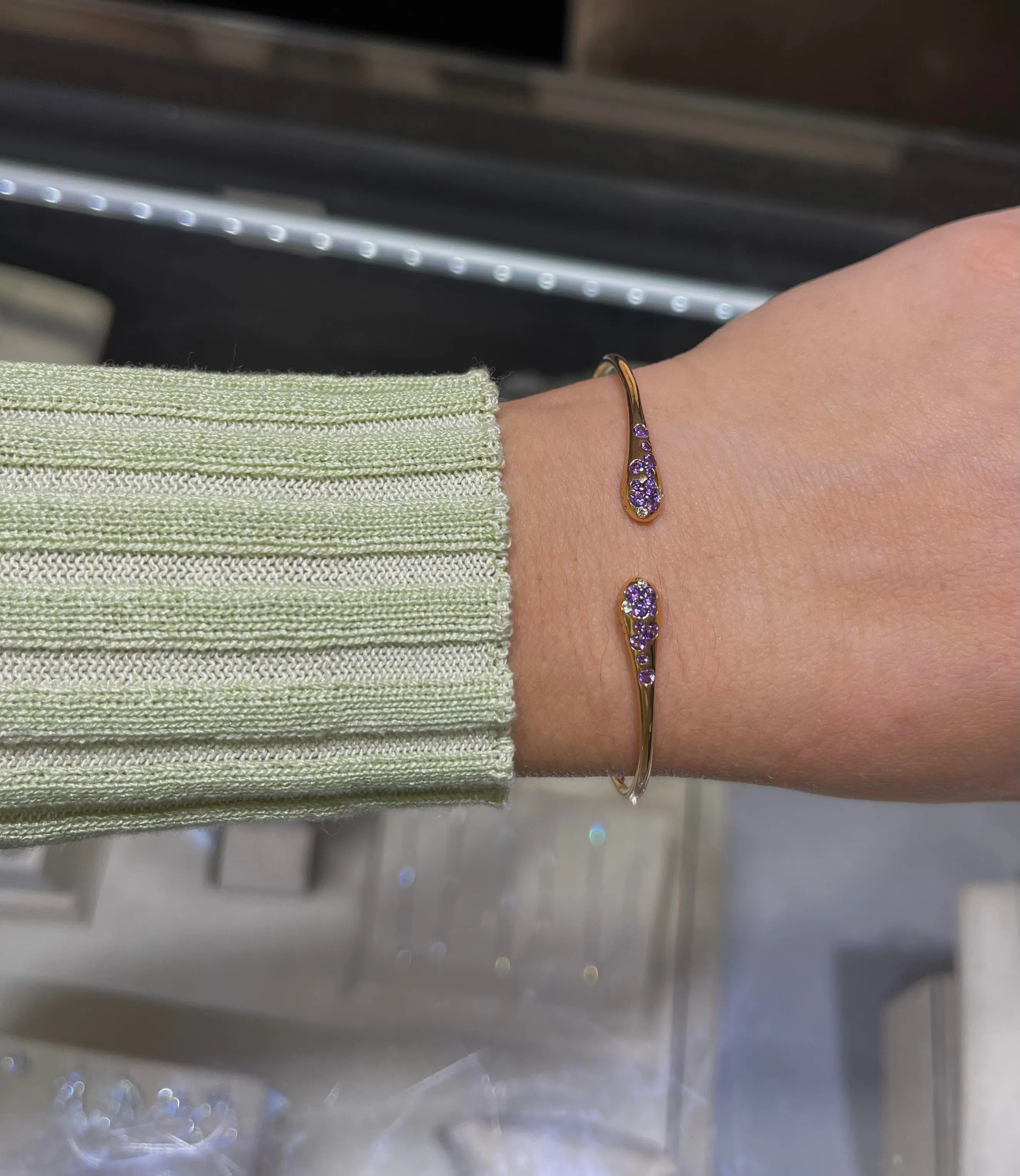 Flexible Purple Amethyst Cuff