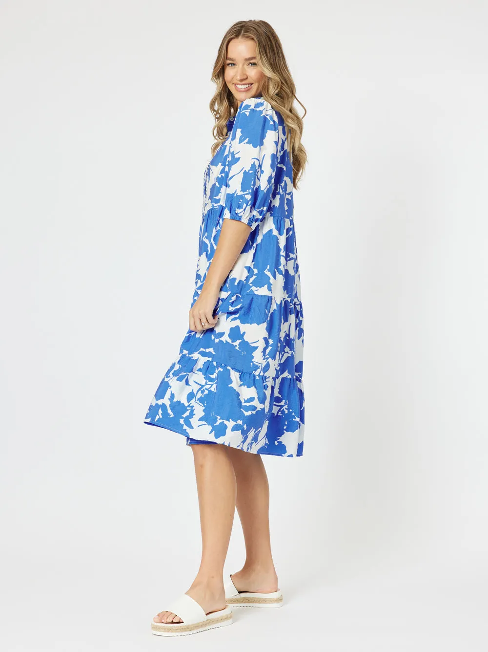 Florida Floral Dress - Blue