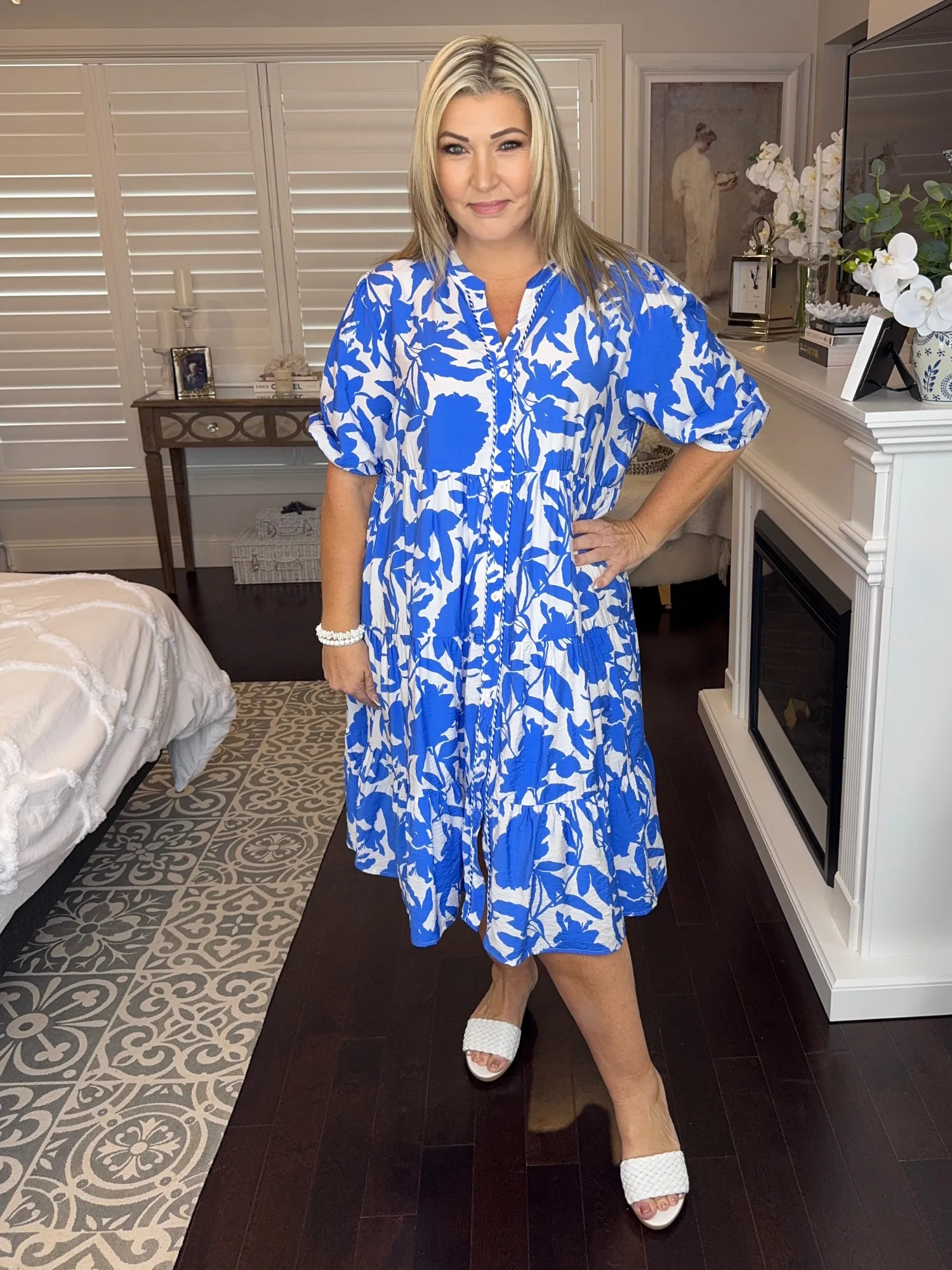 Florida Floral Dress - Blue