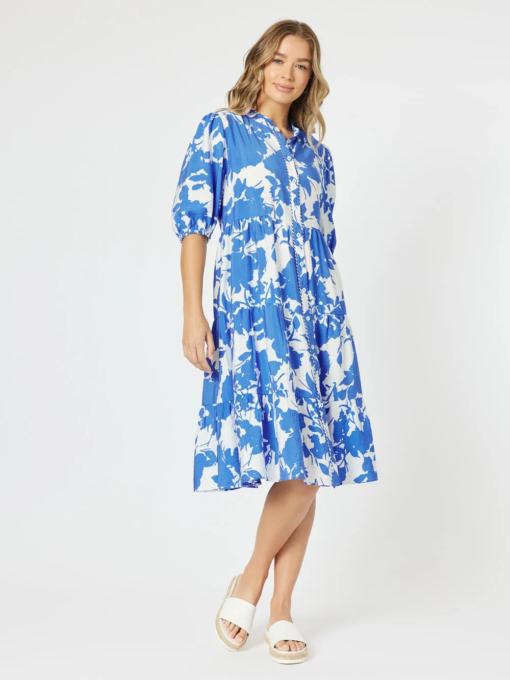 Florida Floral Dress - Blue