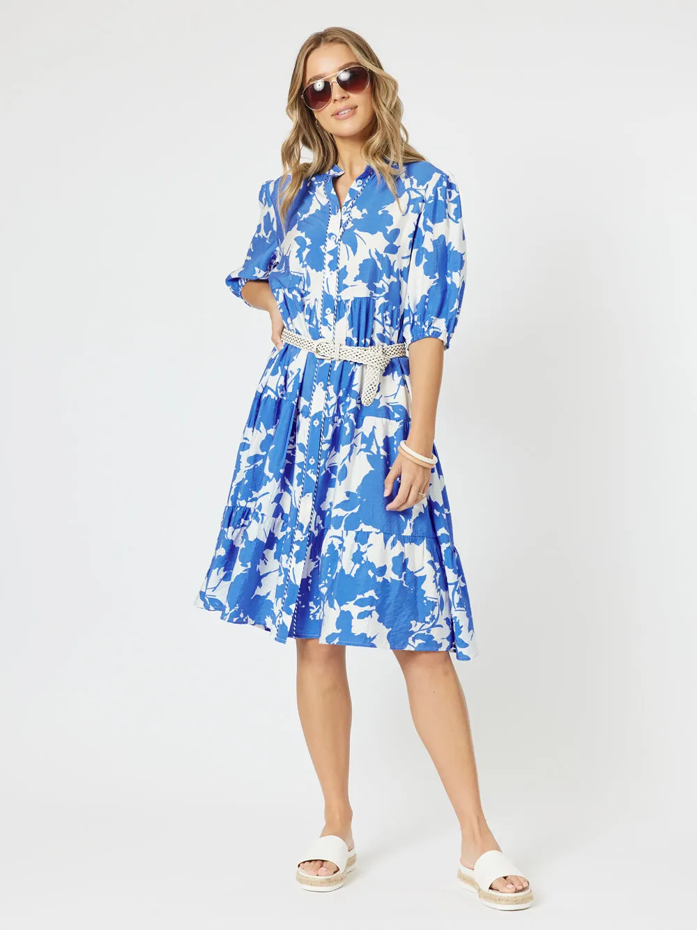 Florida Floral Dress - Blue