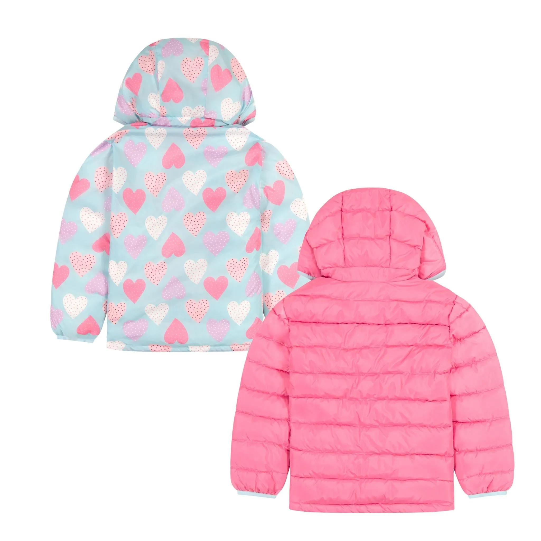 Girls Reversible Puffer  | Pink