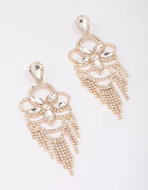 Gold Moon Statement Glamorous Drop Earrings