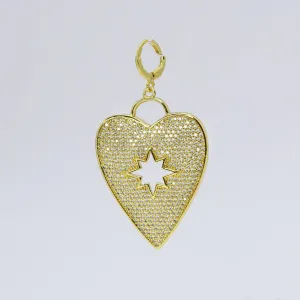 Gold Pave Heart with Star Shape