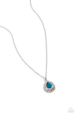 Gracefully Glamorous - Blue Necklace - Paparazzi Accessories