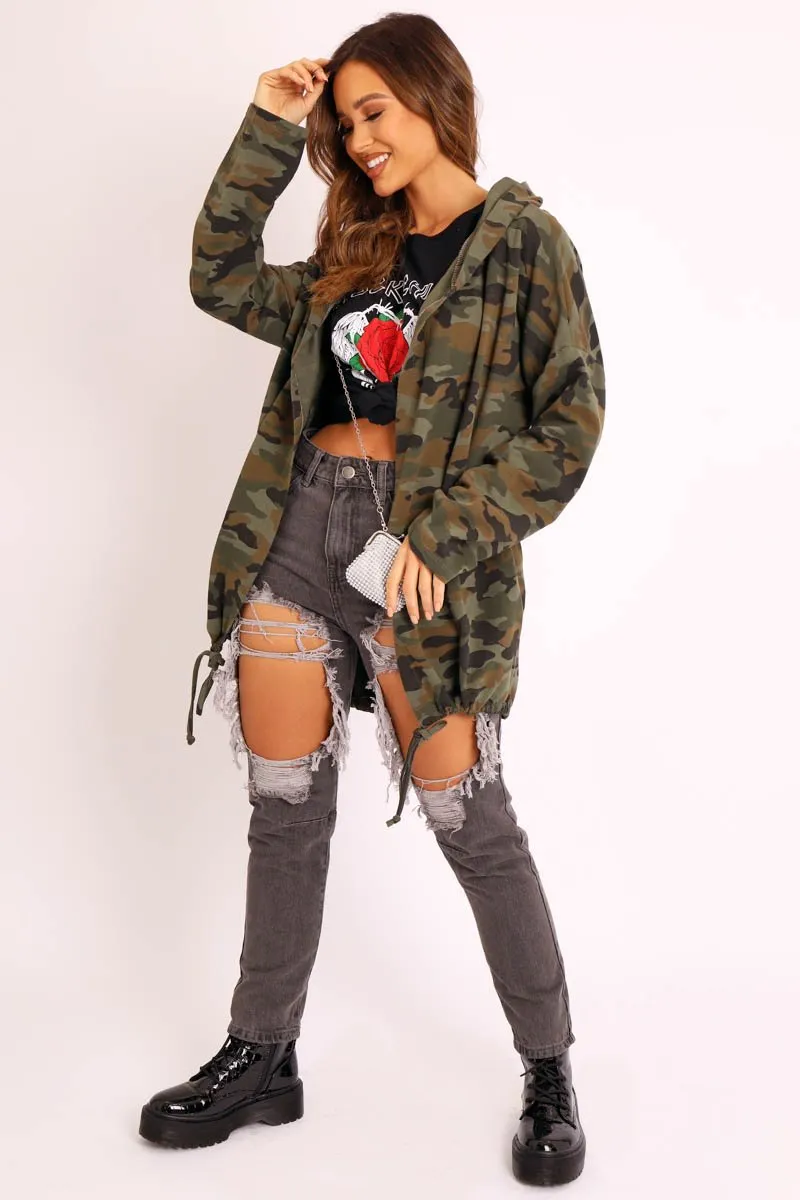 Green Camo Sequin Rock & Roll Design Jacket - Siona