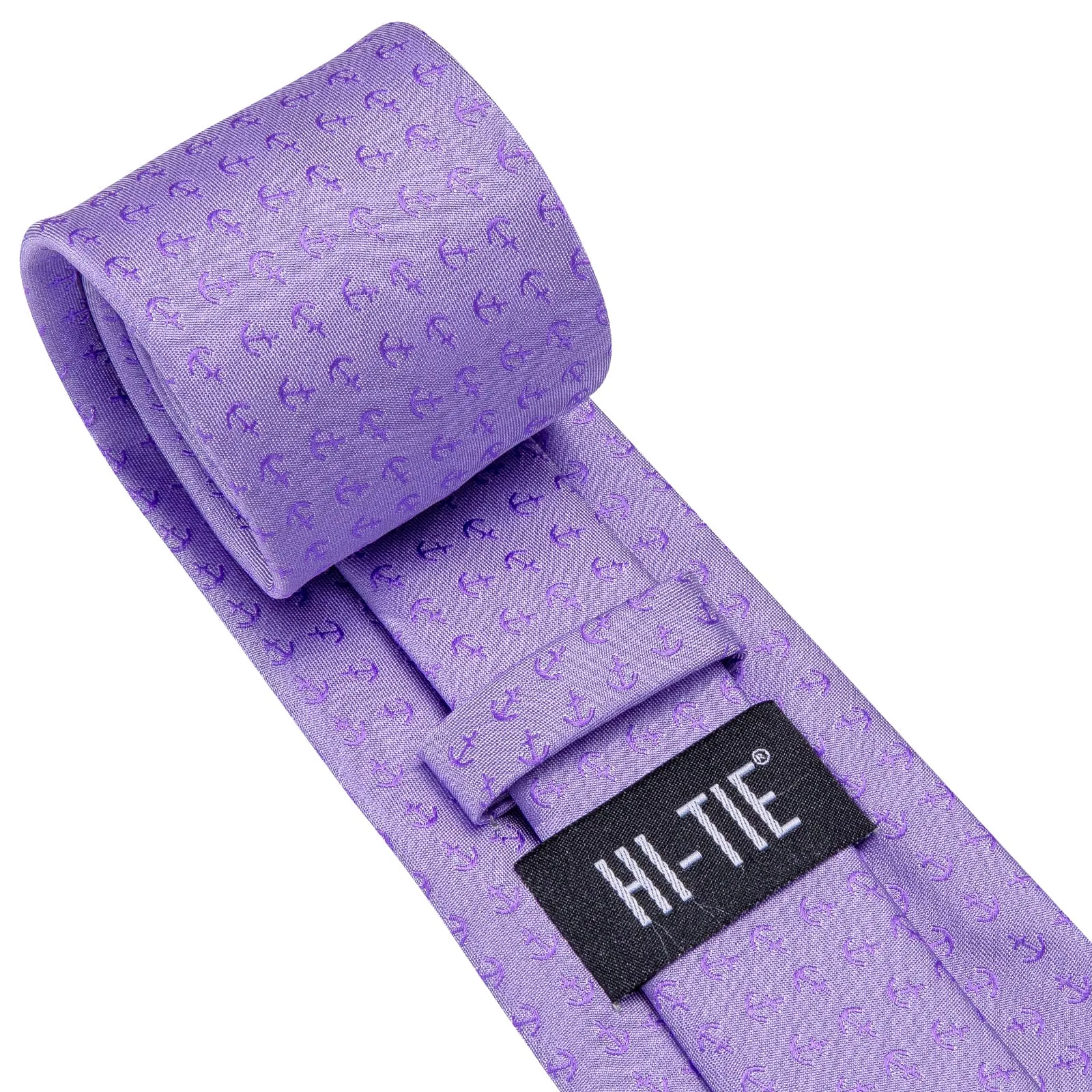 Hi-Tie Dark Orchid Purple Tie Novelty Mens Necktie Hanky Cufflinks Set