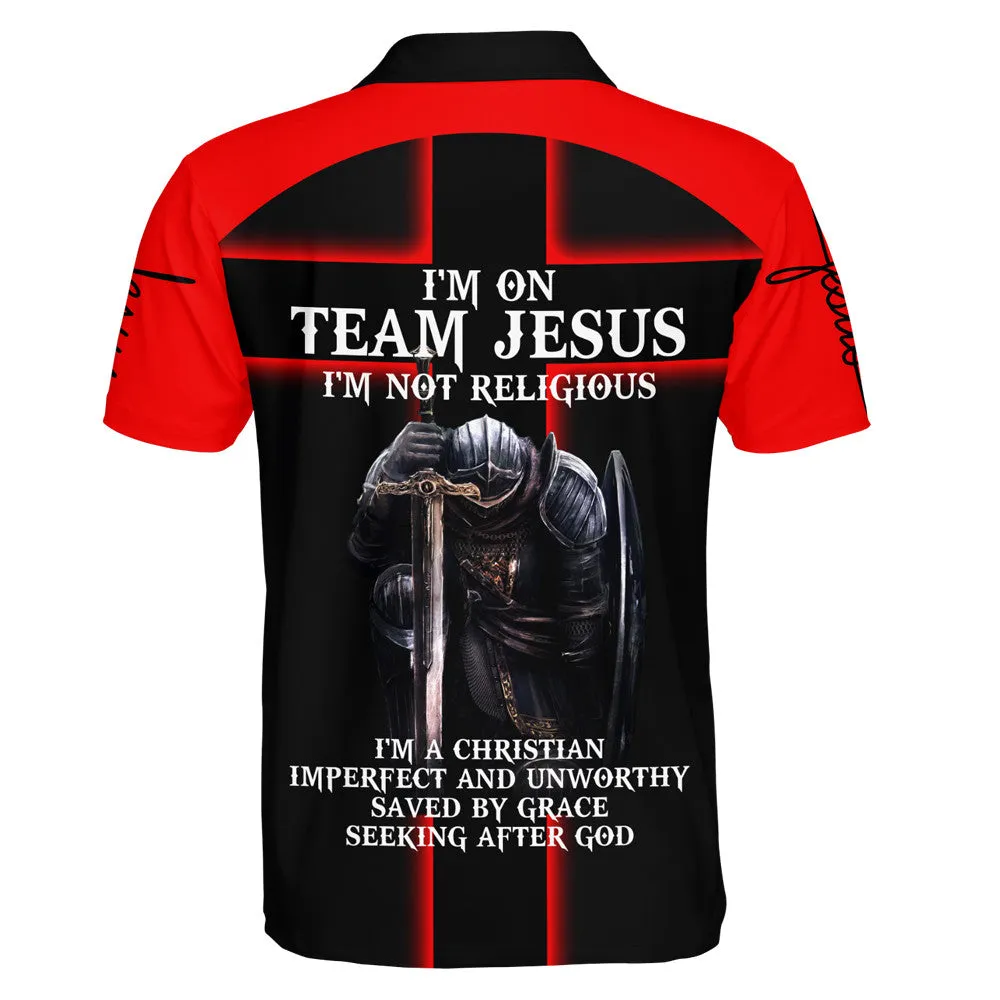 I'm On Team Jesus I'm Not Religious Polo Shirt - Christian Shirts & Shorts