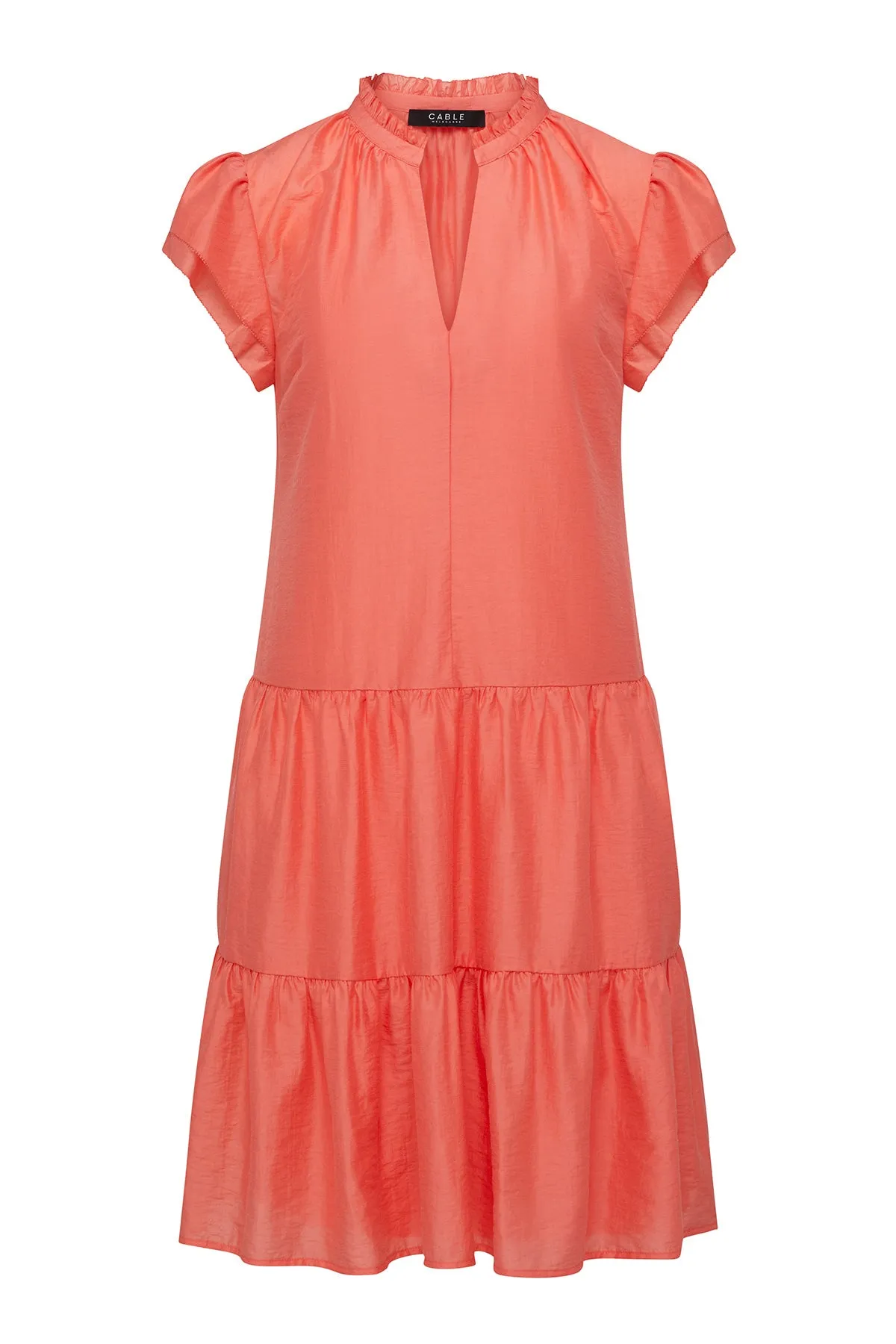 Iris Frill Dress - Coral