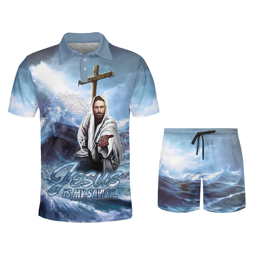 Jesus Is My Savior Cross Polo Shirt - Christian Shirts & Shorts