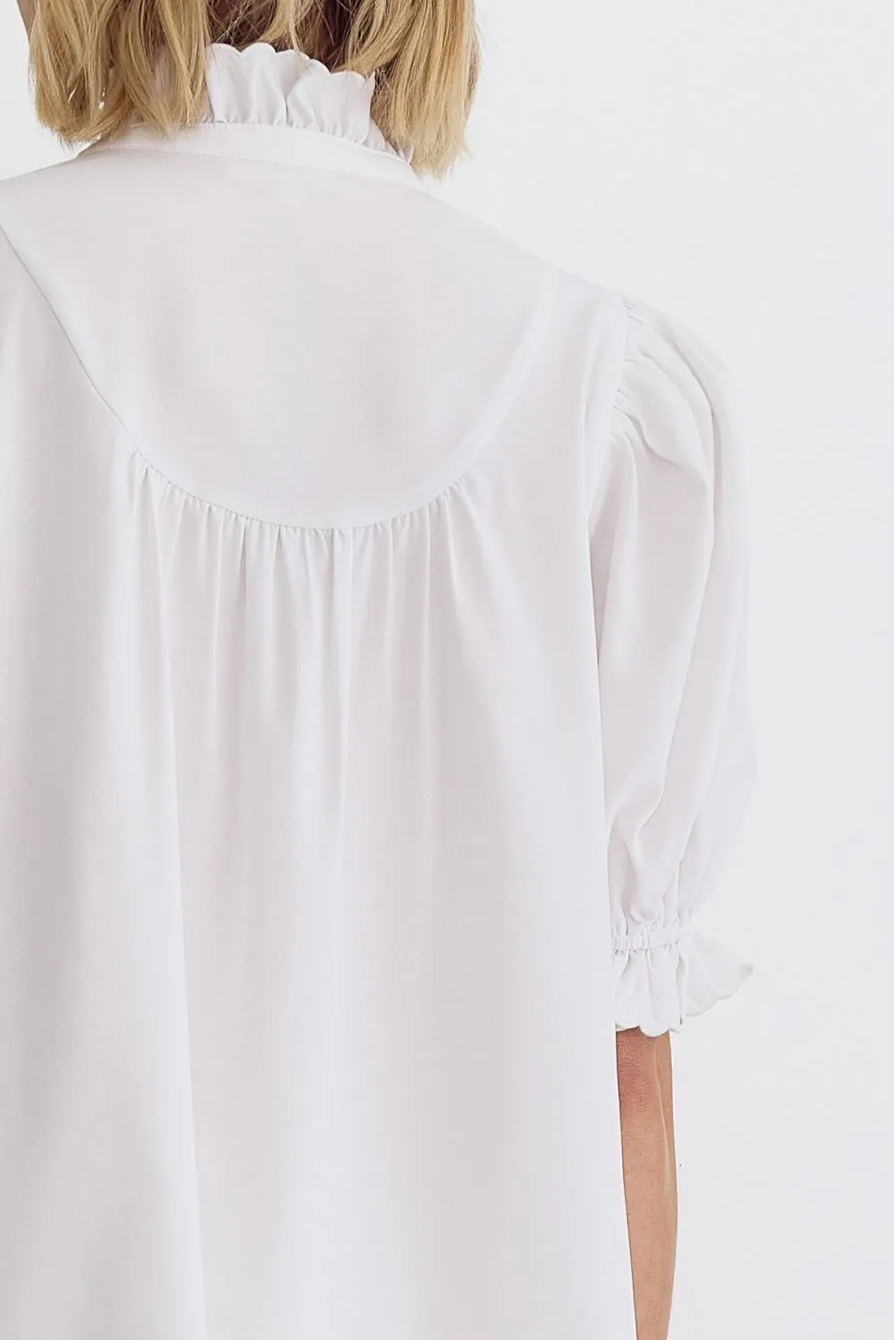 Katherine Puff Sleeve Top (White)