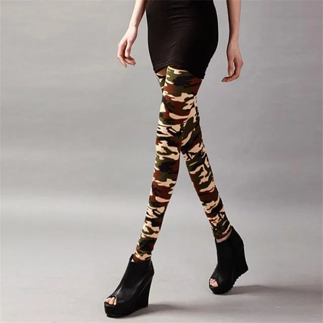 Ladies High Quality Leggings High Elastic Skinny Camouflage