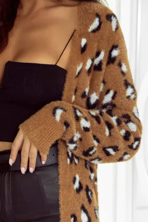 Leopard Print Fur Cardigan