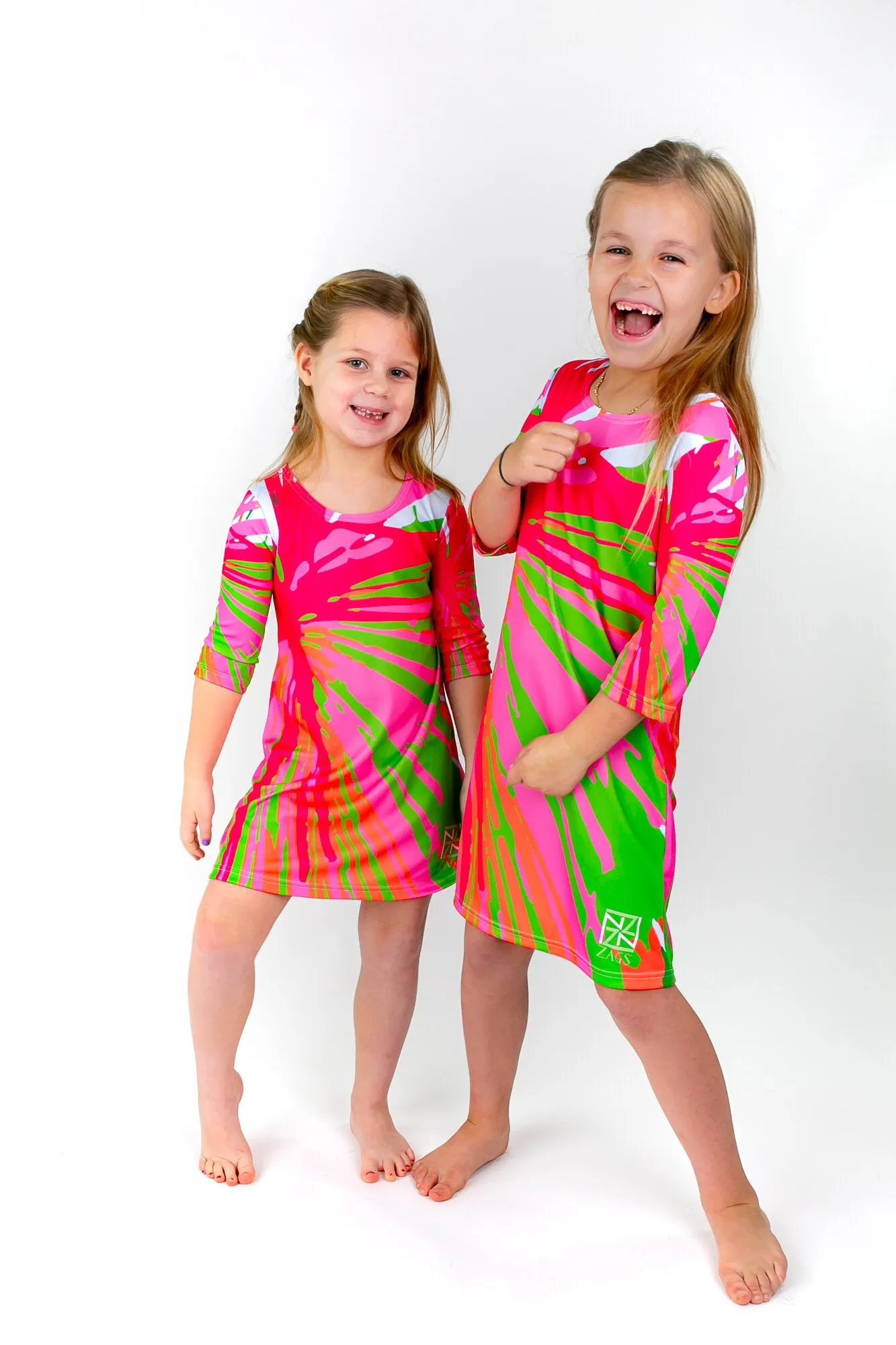 Little Ladies Punchy Palm Dock Dress