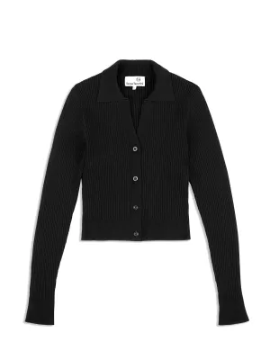 Magreta Rib Cardigan- Black Beauty