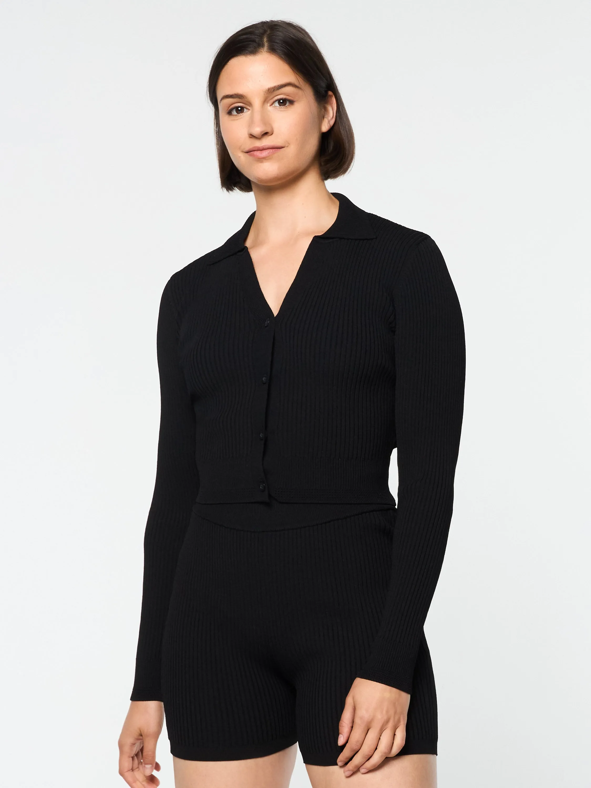 Magreta Rib Cardigan- Black Beauty