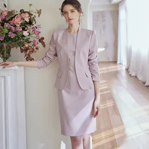 Matching Dress and Blazer Set in Pink