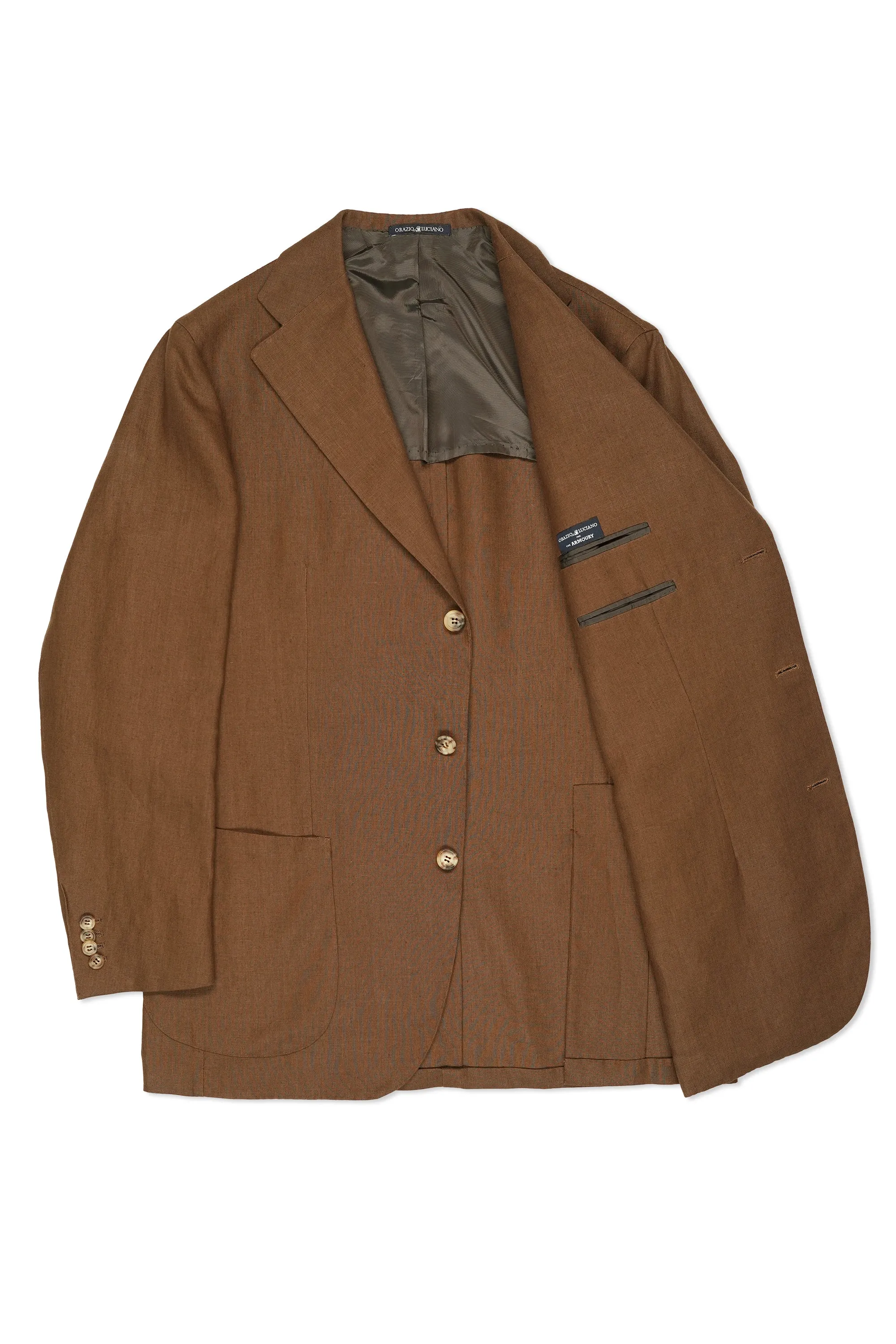 Orazio Luciano Brown Linen Suit