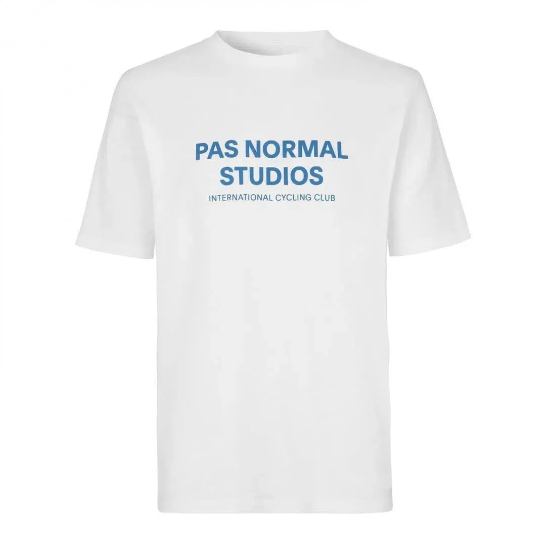 PAS NORMAL STUDIOS Logo TShirt Blue Short Sleeve - White