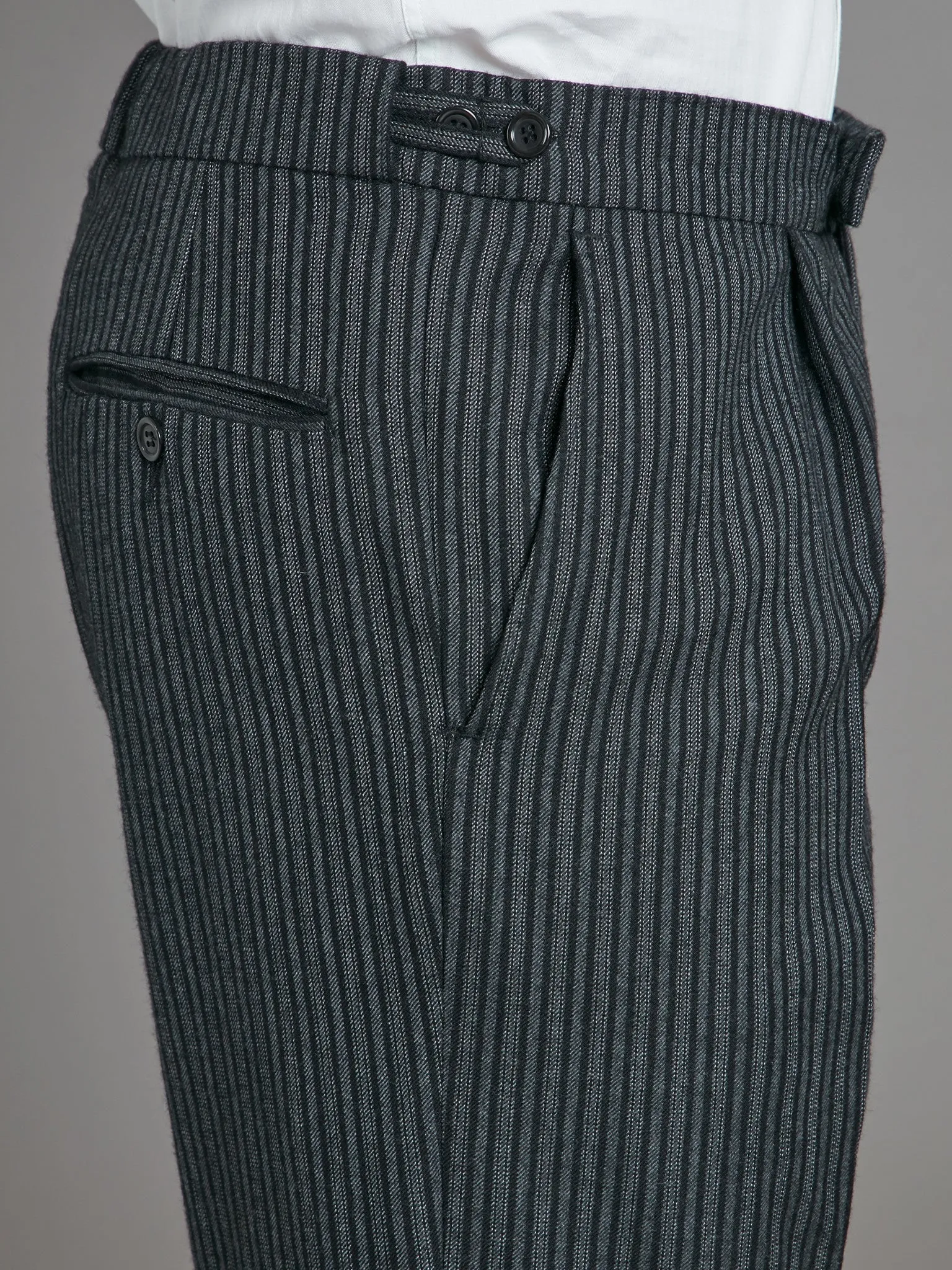 Pleated Morning Pants - Dark Classic Stripe