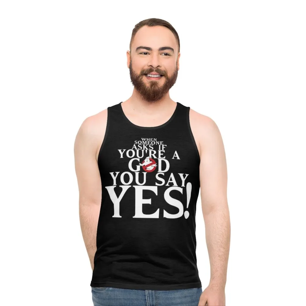 "Are You a God?" Ghostbusters Unisex Tank Top