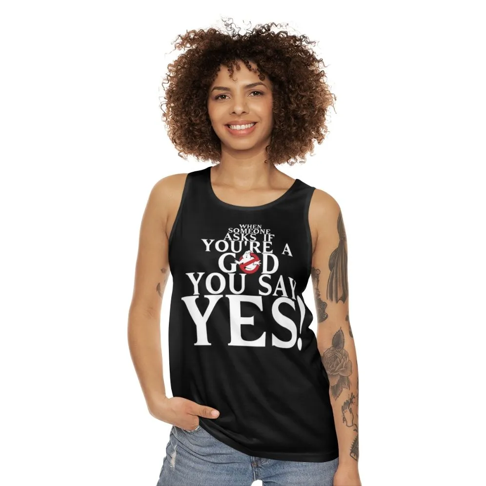 "Are You a God?" Ghostbusters Unisex Tank Top