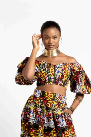 REBECCA African Print Women's Crop Top