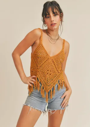 Sadie & Sage Calico Crochet Tank