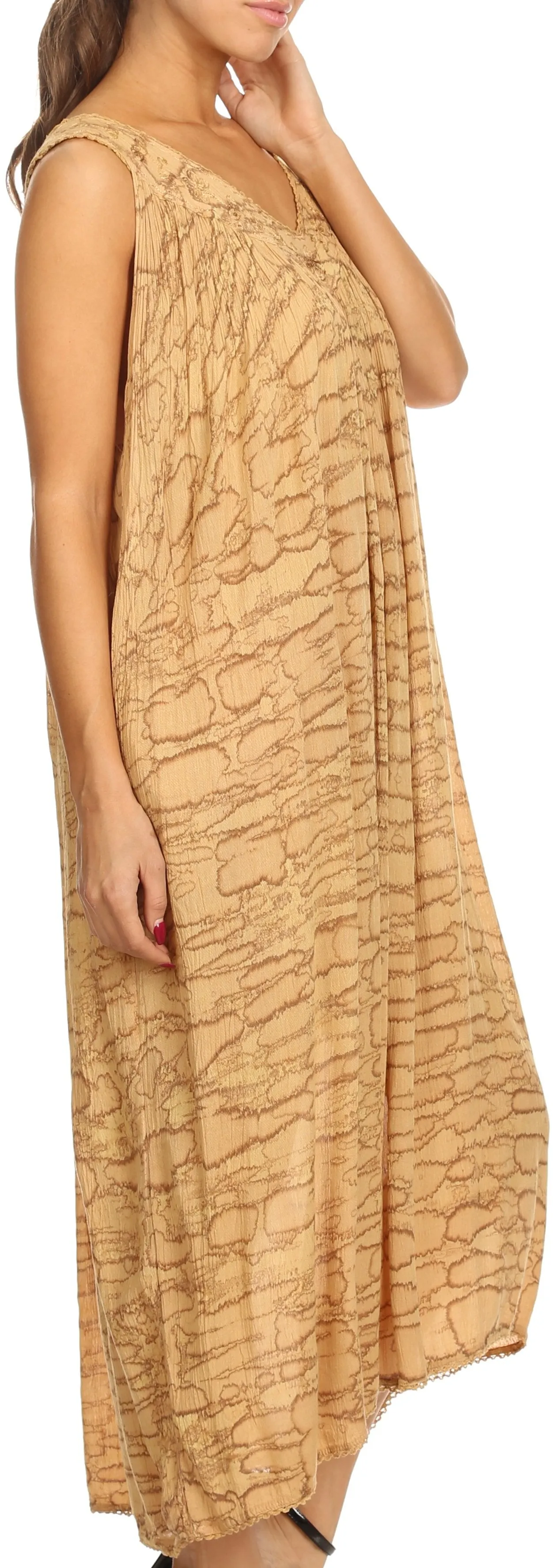 Sakkas Adele Sequin Embroidered Scoop Neck Sleeveless Dress / Cover Up