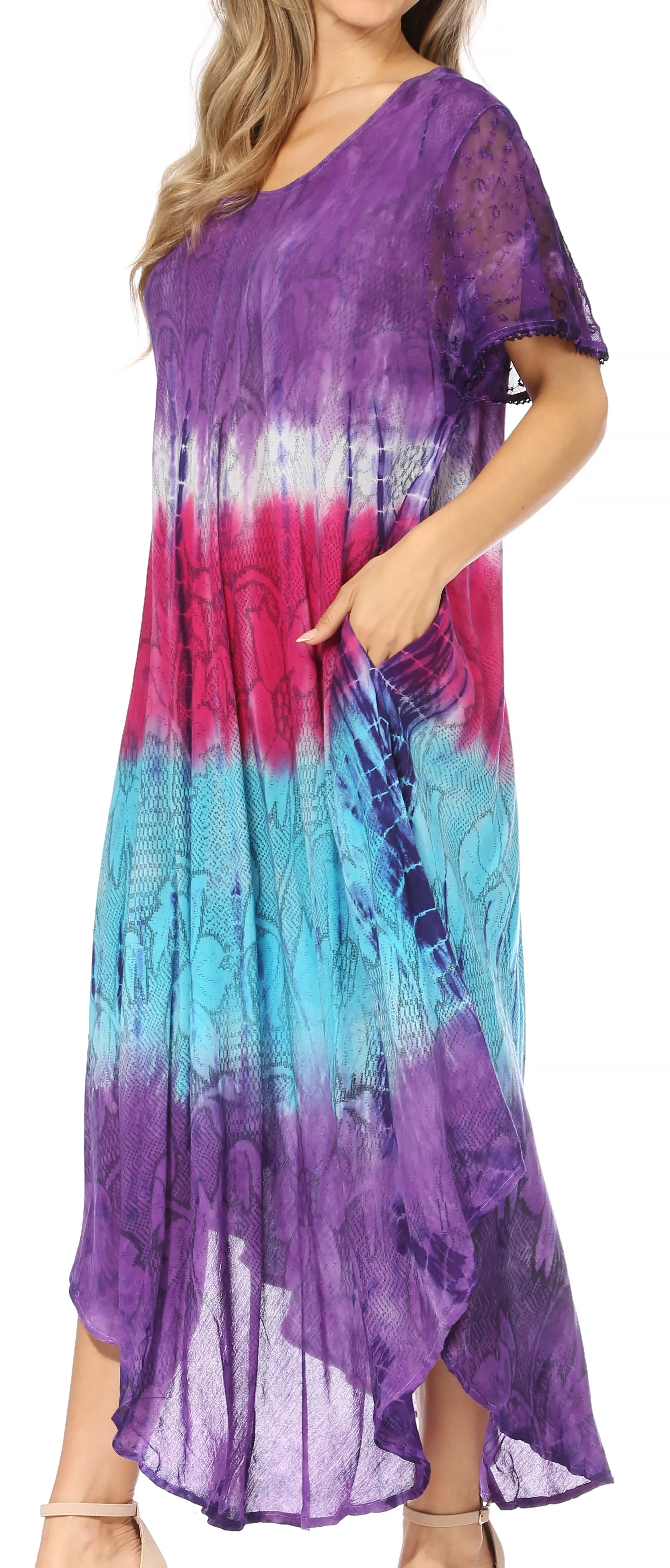 Sakkas Mika Ombre Floral Caftan Dress