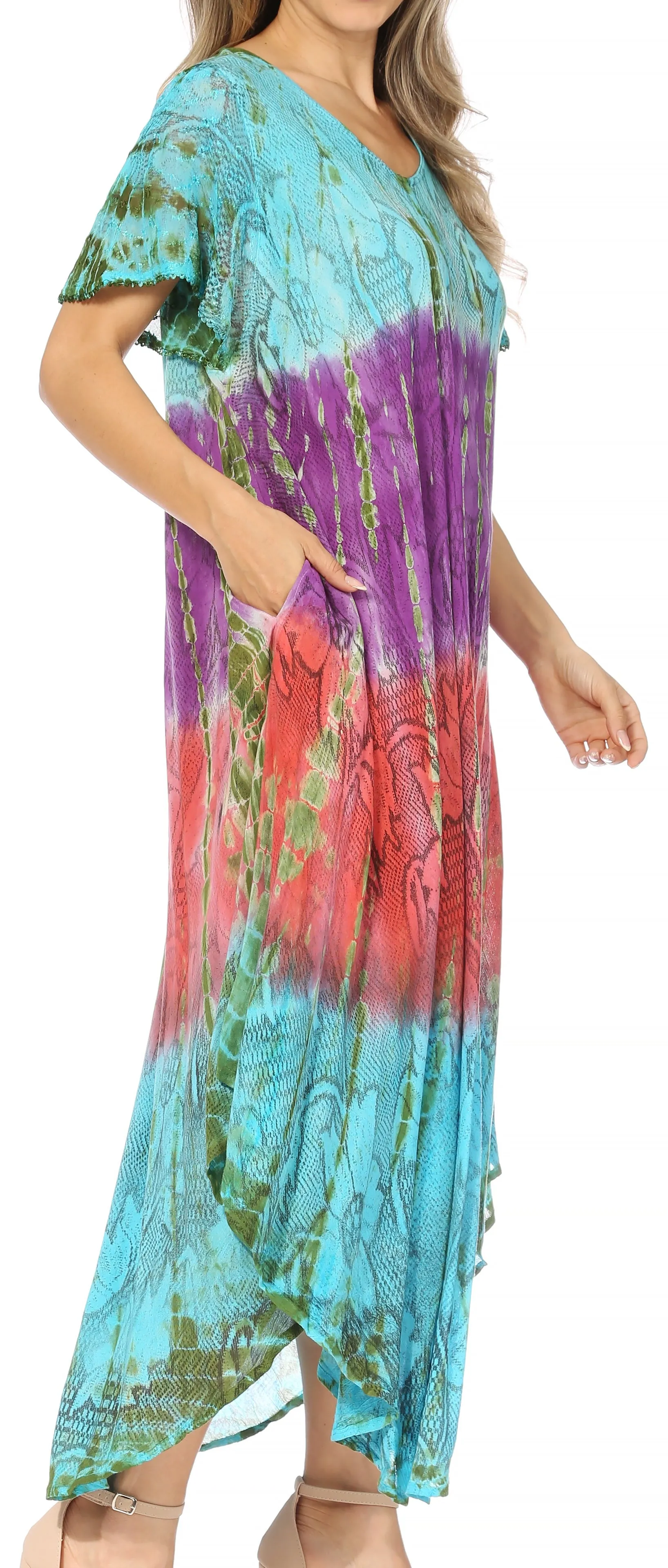 Sakkas Mika Ombre Floral Caftan Dress