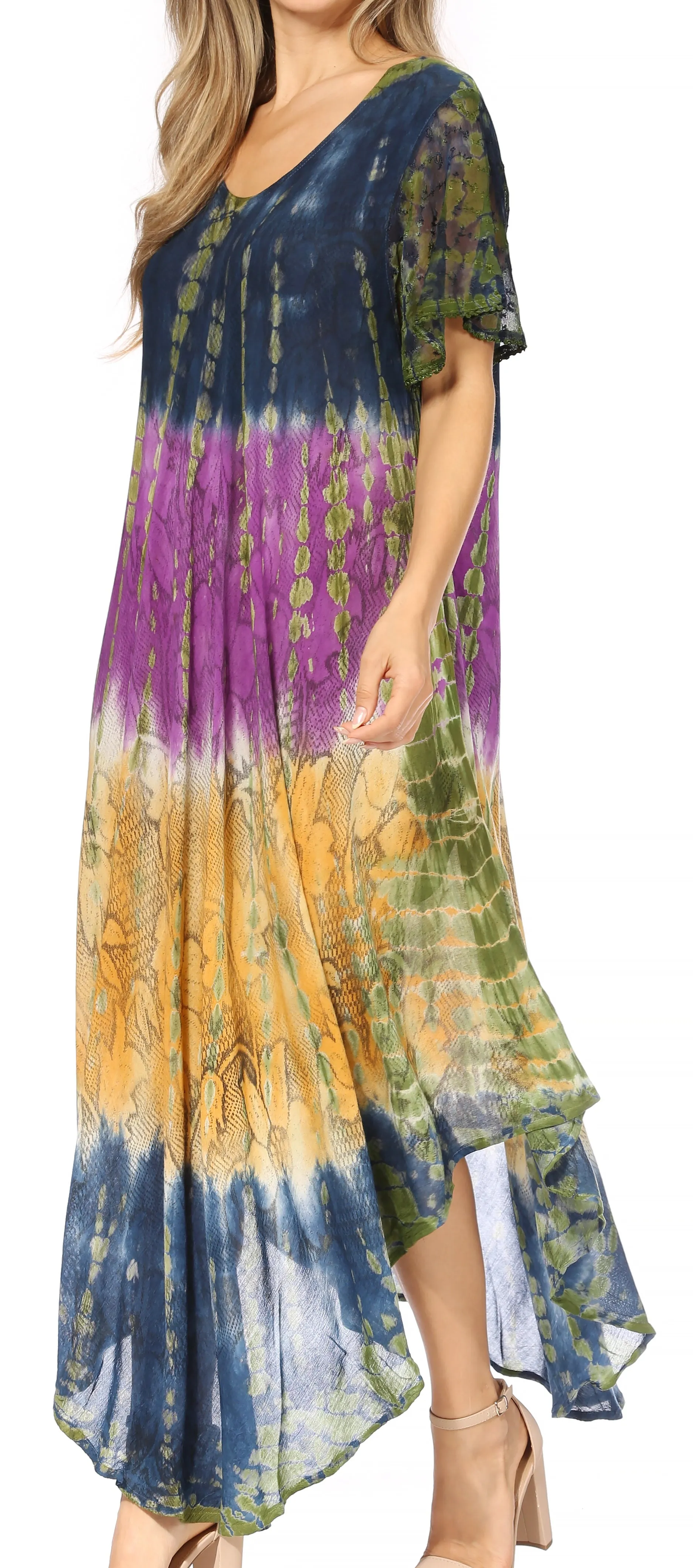 Sakkas Mika Ombre Floral Caftan Dress